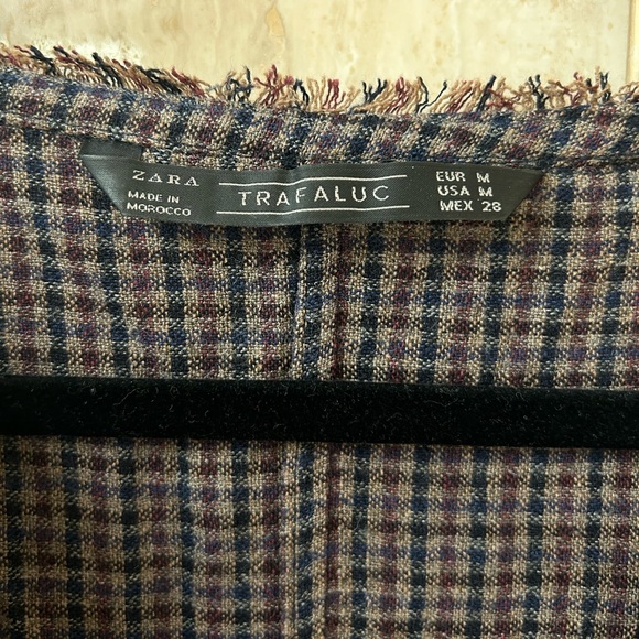 Zara Cropped Woven Henley (Medium) - Purple/Brown - Picture 3 of 5